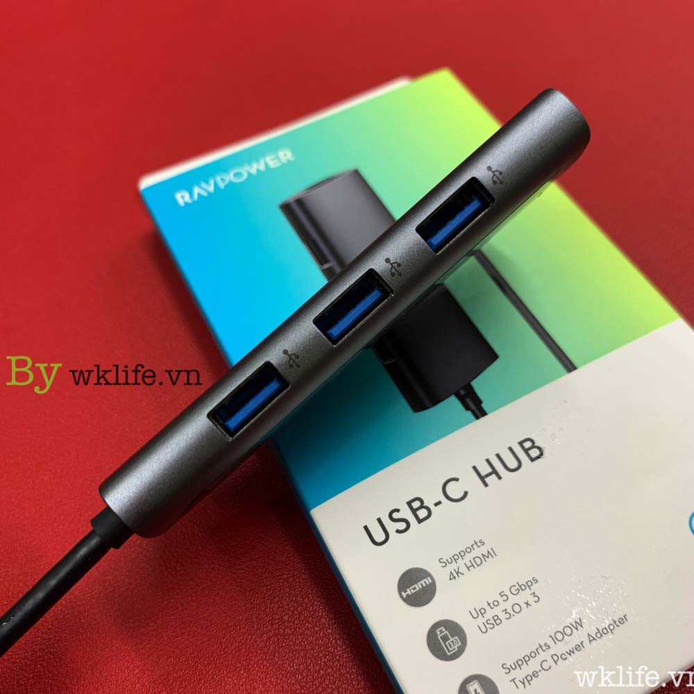 Hub Usb C RAVPower 7 in 1 Bảo Hành 12 Tháng 1 Đổi 1