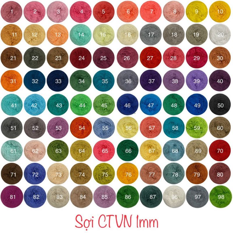 Cotton Viet Nam 1mm Cuộn 100g Loại Mềm (màu 51 đến 98)