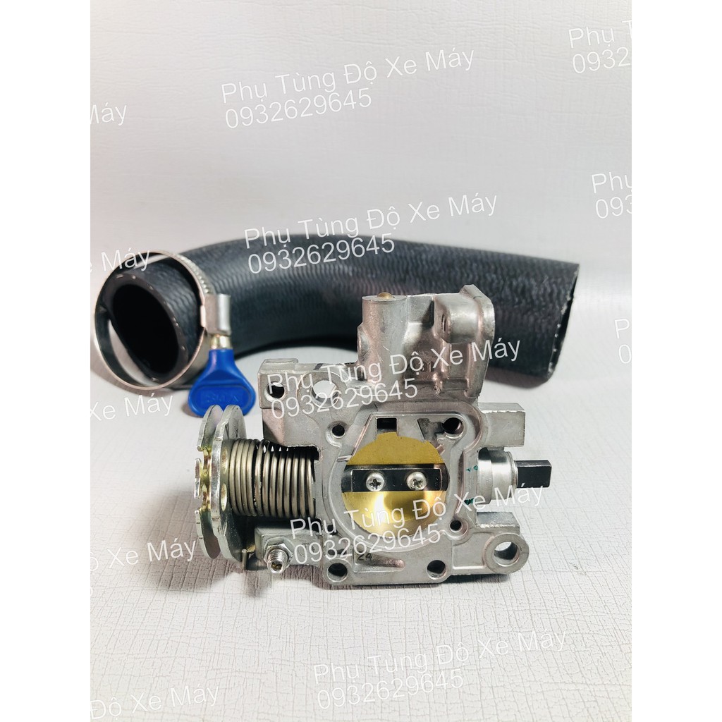 Họng móc sẵn 28mm cho xe Vario / AB 125 ==> tặng kèm co gió Lớn + cổ dê xanh