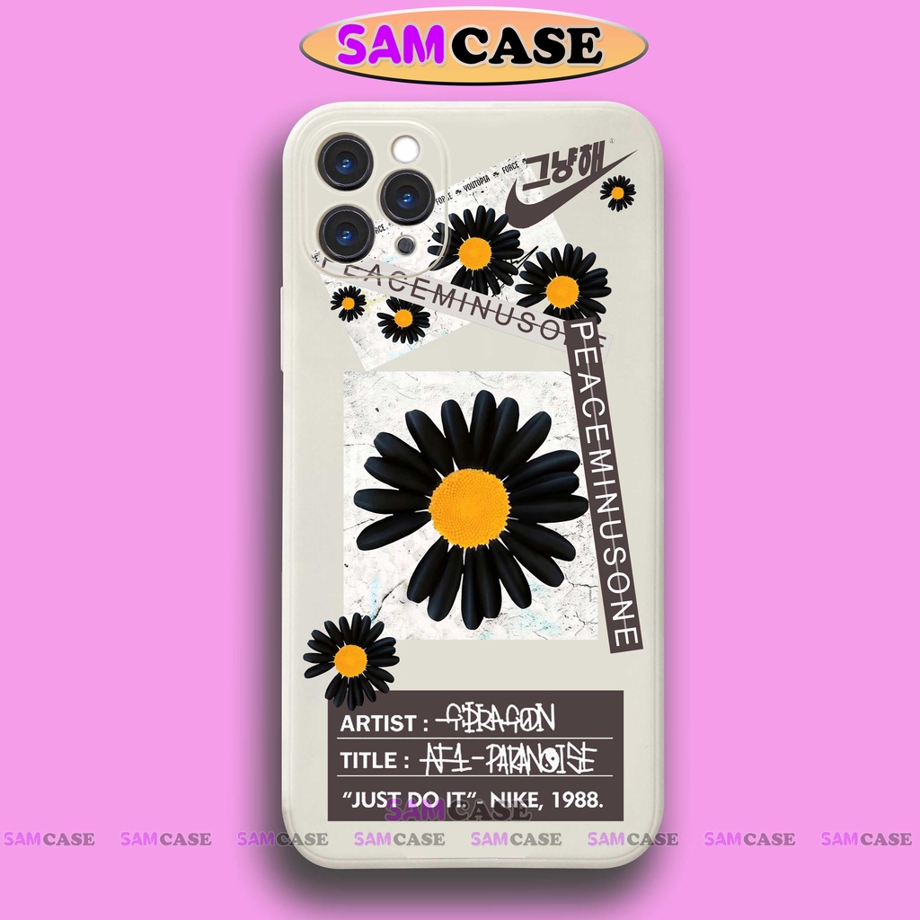 Ốp lưng điện thoại iPhone hoa cúc cạnh viền vuông silicon dẻo bảo vệ camera ip 6/6s/7/8/X/XS/XR/11/12/13/14 Pro Plus Max