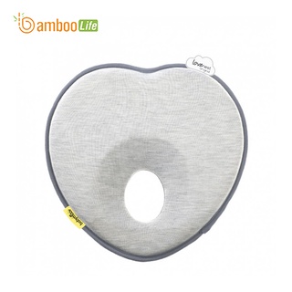 Gối chống bẹp đầu Bamboo Life, gối chống trào ngược, gối chống bẹt đầu chính hãng cho bé sơ sinh hình trái tim