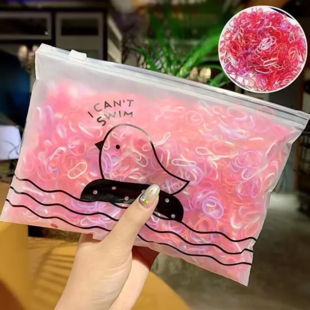 Set 1000 Thun NHỎ Buộc Tóc Siêu Hot Tặng Kèm Túi Zip