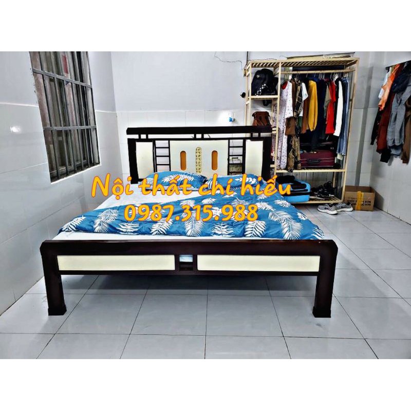 giường sắt kiểu gỗ 1m6x2m