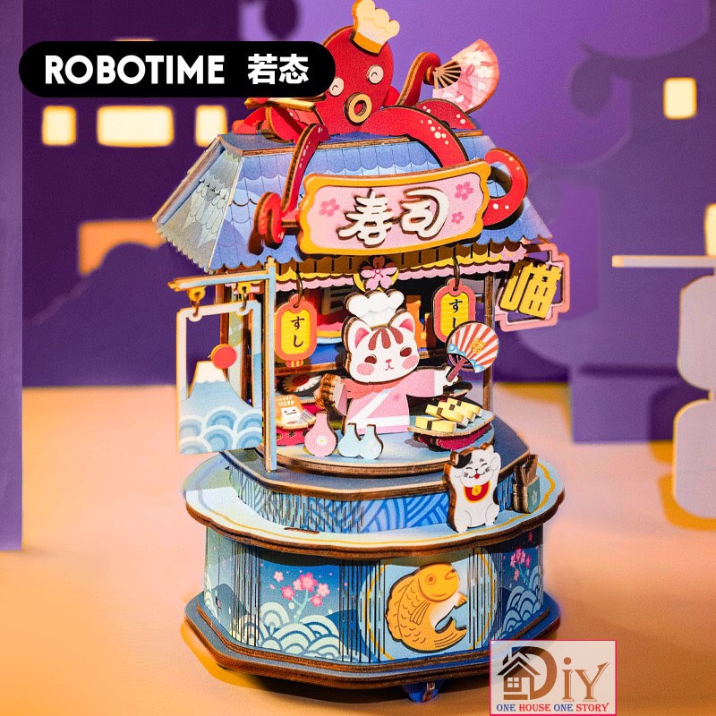 Hộp âm nhạc tự lắp ráp bằng gỗ 3D Dollhouse DIY  - ROBOTIME - Quà tặng sinh nhật giáng sinh tự làm