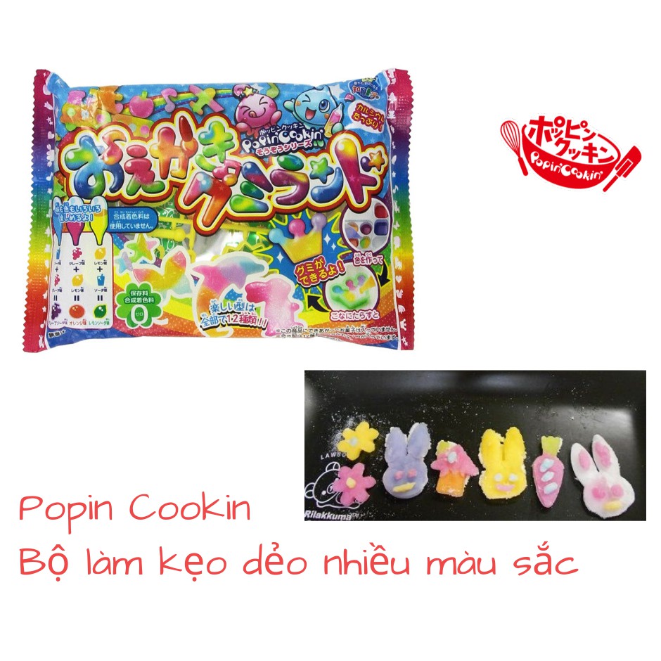 Popin Cookin Bộ làm kẹo dẻo nhiều màu sắc, bé tập tô màu - Đồ chơi nấu ăn Nhật Bản