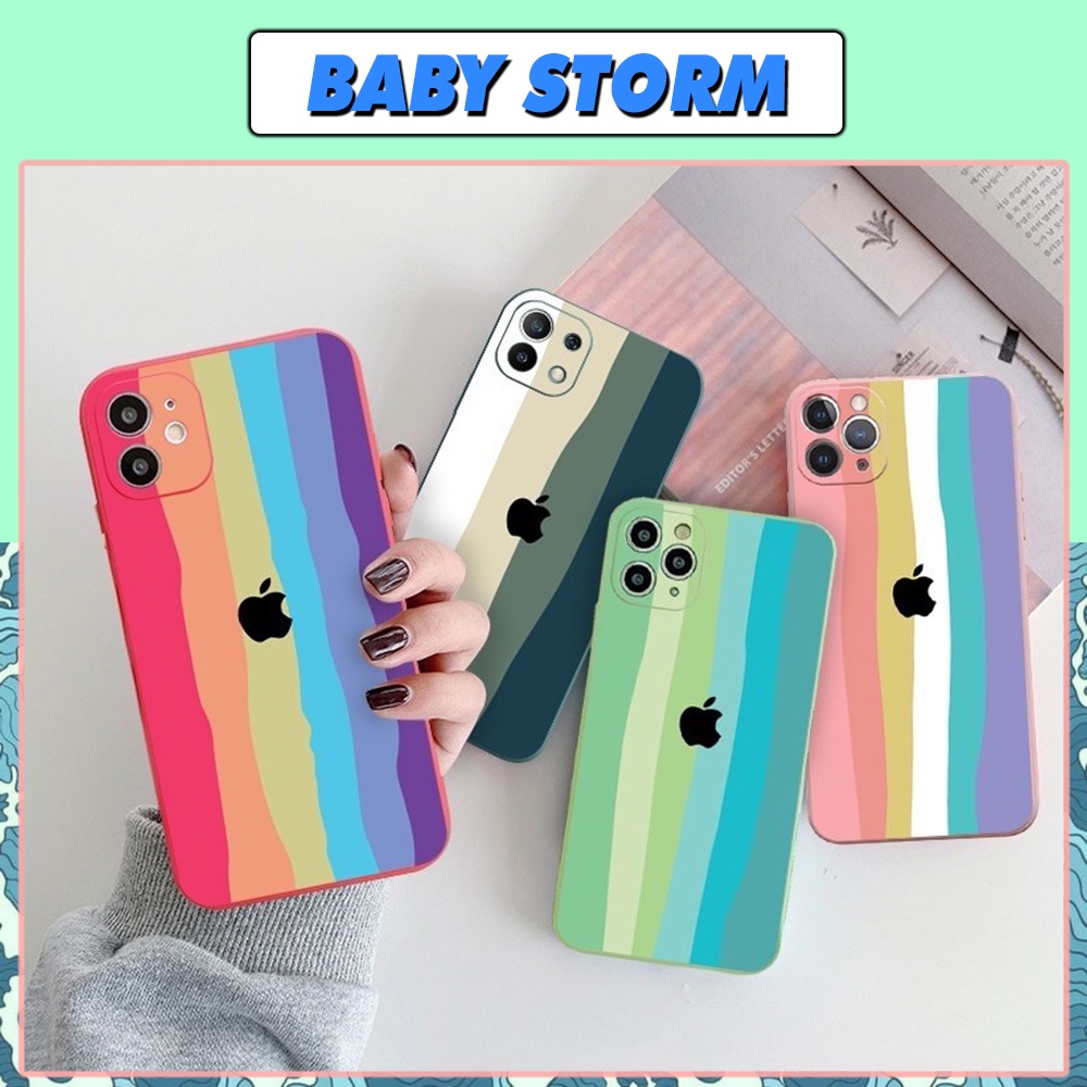 Ốp Lưng Iphone Cạnh Vuông BVC Logo Táo Iphone5/5s/6/6plus/6s/6splus/7/7plus/8/8plus/x/xr/xs/11/12/pro/max/promax - Sen