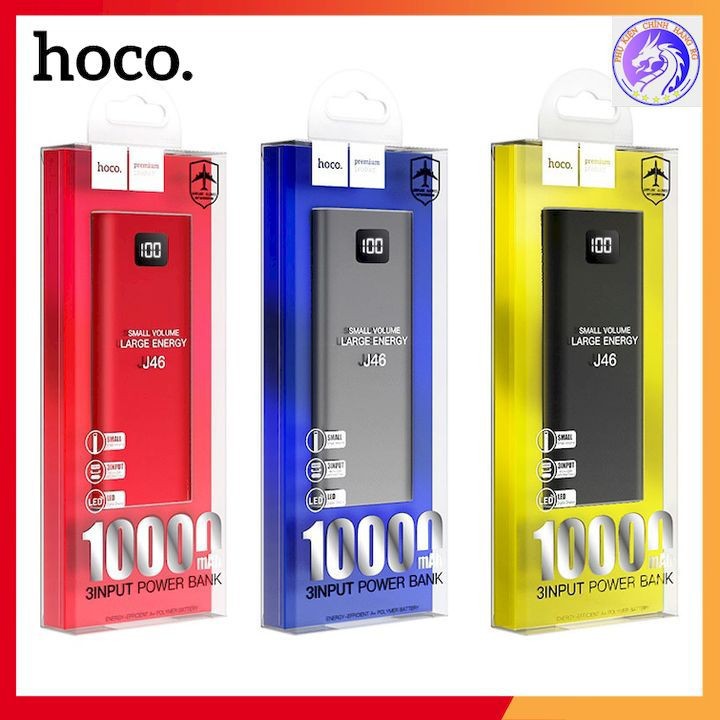 Pin Sạc Dự Phòng Input Micro USB/ Type-C/Lightning Hoco J46 10000 mAH - Bảo Hành 12 Tháng