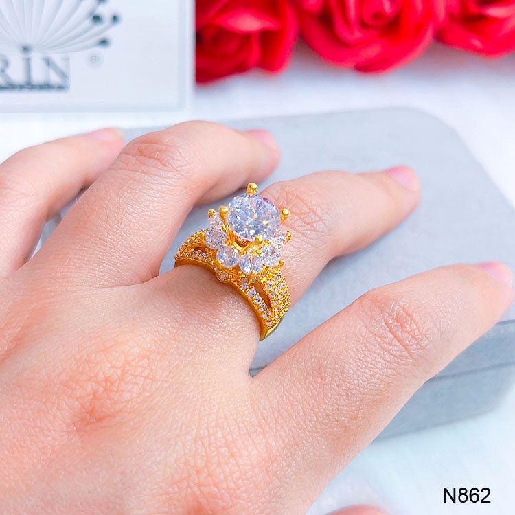 Nhẫn nữ đính đá nhô thiết kế cao cấp Orin N862