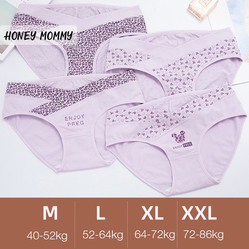 Đồ Lót Bầu Combo 4 Quần Lót Bầu Cạp Chéo Đủ Size 40 - 85kg HN1801 Honey Mommy Quần Chip Bầu Cạp Chéo