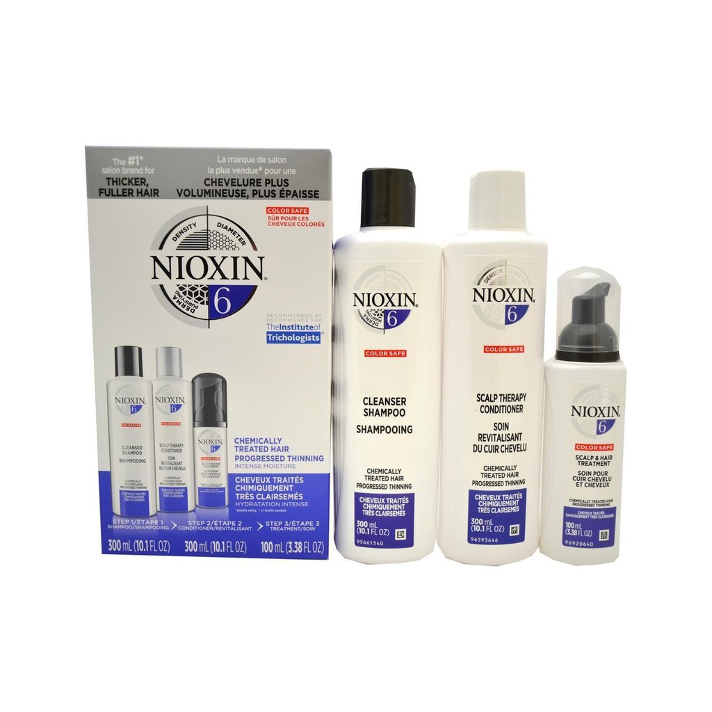 Bộ KIT dầu gội xả và tinh dầu Nioxin chống rụng tóc System 6 300ml 2019