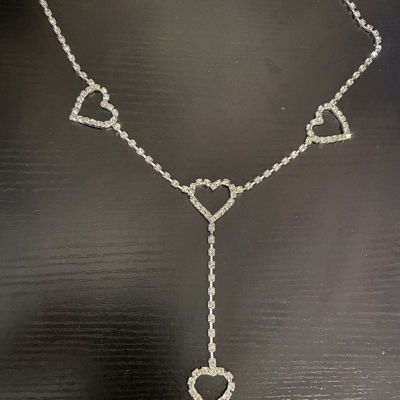 Thắt Lưng Liên Kết Tình Yêu 239207Thắt Lưng Dây Xích Kim Loại Mỏng Đính Kim Cương Nhân Tạo Cho Nữ