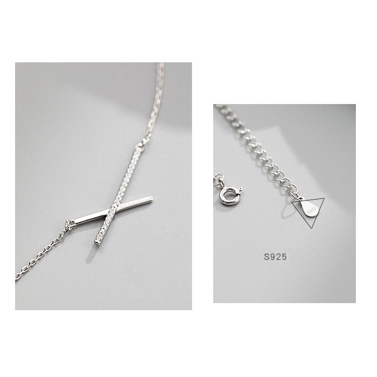 Dây chuyền nữ mạ bạc 925 chính hãng cao cấp thanh mảnh sang trọng trang sức CINLA DC004