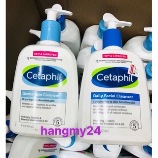 Sữa rửa mặt Cetaphil Daily Facial Cleanser for Normal to Oily Skin 473ml  (dành cho da thường đến da dầu - hàng Mỹ)