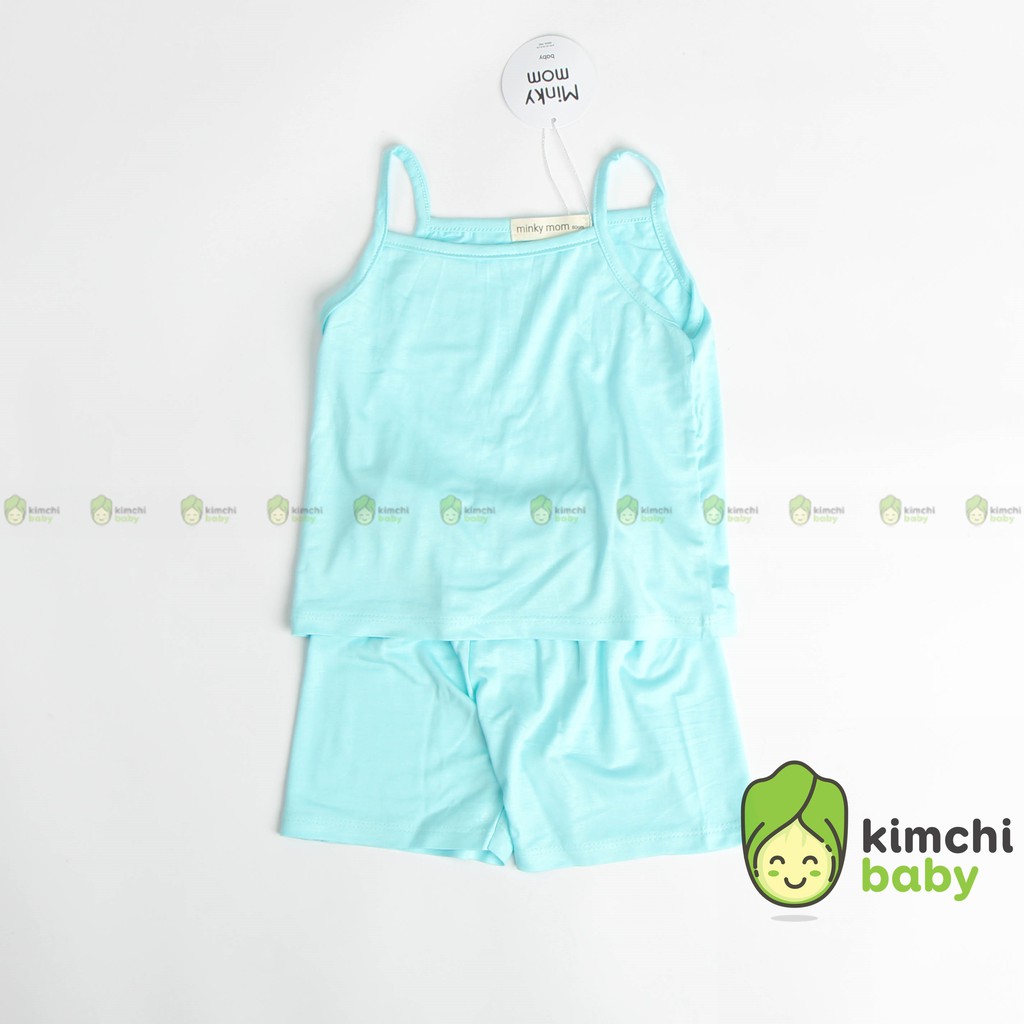 Bộ 2 Dây Bé Gái Minky Mom Vải Thun Lạnh Trơn Basic Mềm Mát, Áo Hai Dây Cho Bé Gái Mặc Hè Thoáng Mát MKM2134