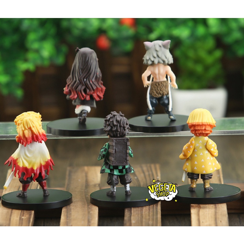 Mô hình Kimetsu No Yaiba - Mô hình thanh gươm diệt quỷ - Set 5 mẫu Tanjiro Nezuko Zenitsu Inosuke Rengoku - Cao 7,5cm