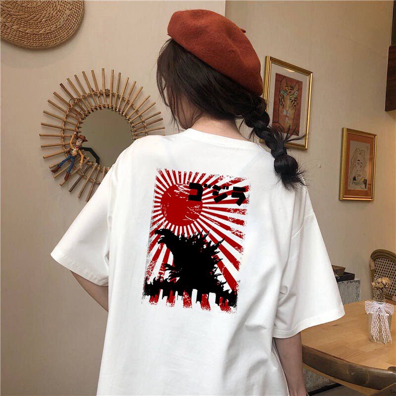 Áo thun tay lỡ form rộng họa tiết phong cách Nhật Bản vải dày mịn 2020T2445