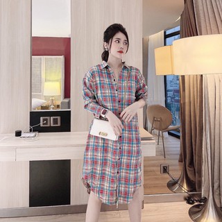 Đầm bầu sơ mi KC154 chất đũi hàn