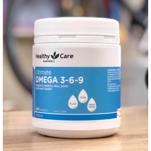 Viên uống giảm mỏi mắt Healthy Care Ultimate Omega 369 hỗ trợ tim mạch huyết áp 200 viên