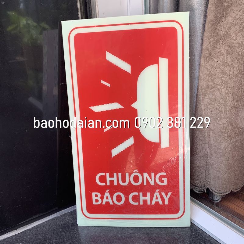 Bảng chỉ dẫn dạ quang Chuông Báo Cháy (có keo sau)