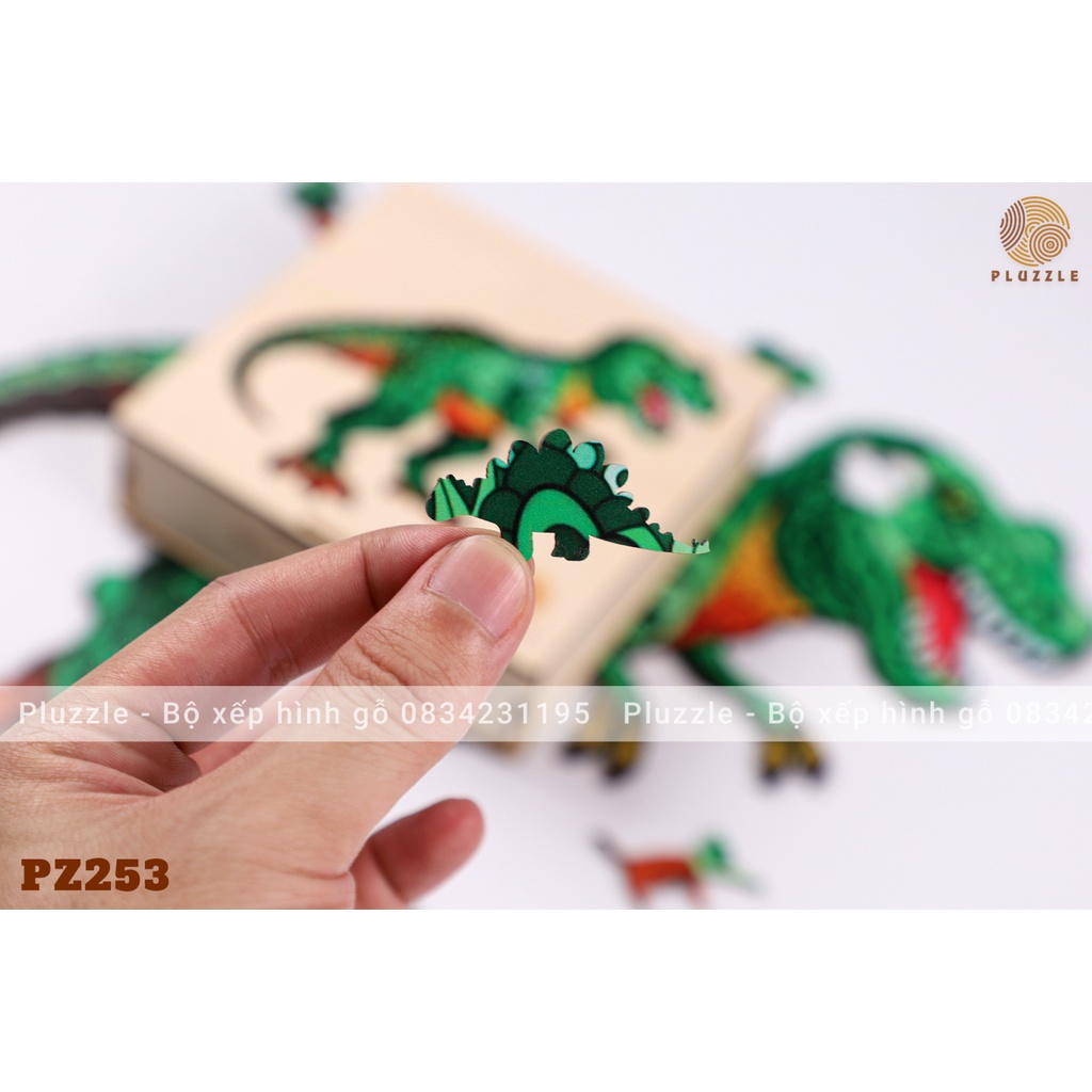 PLUZZLE Bộ xếp hình gỗ thông minh puzzle đồ chơi ghép hình - Khủng long bạo chúa - PZ253