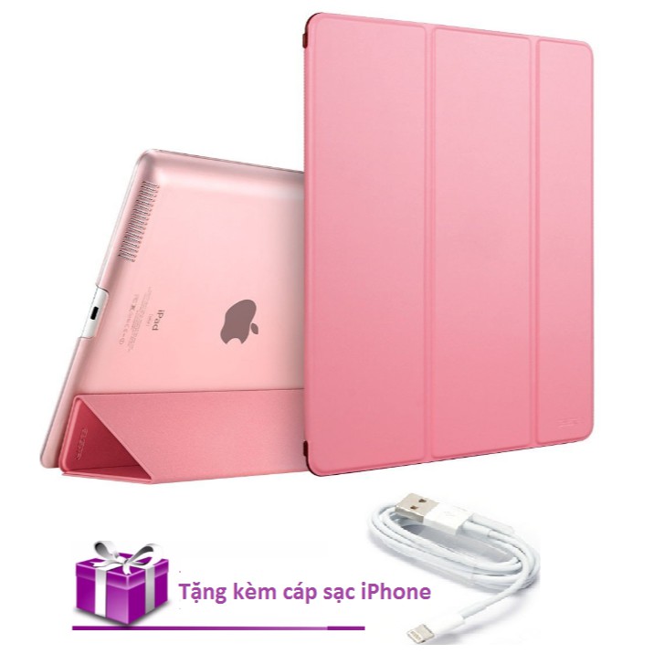 Bao da iPad (hồng nhạt) tặng cáp sạc iPhone