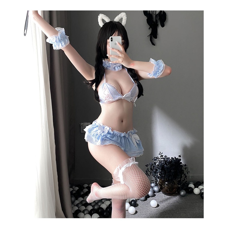 BỘ QUẦN ÁO VÁY NGỦ NỮ COSPLAY HẦU GÁI SEXY CÁM DỖ SIÊU ĐÁNG YÊU 2101 MÀU HỒNG XANH TÍM VÀNGPON.WOMENS | BigBuy360 - bigbuy360.vn