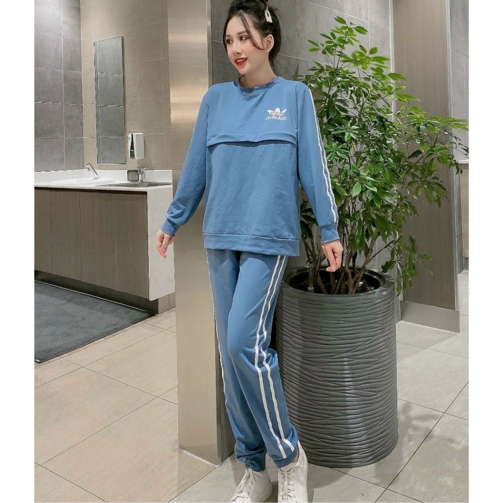 Bộ đồ bầu dài tay có khóa ti M224 chất da cá freesize từ 45 đến 75kg