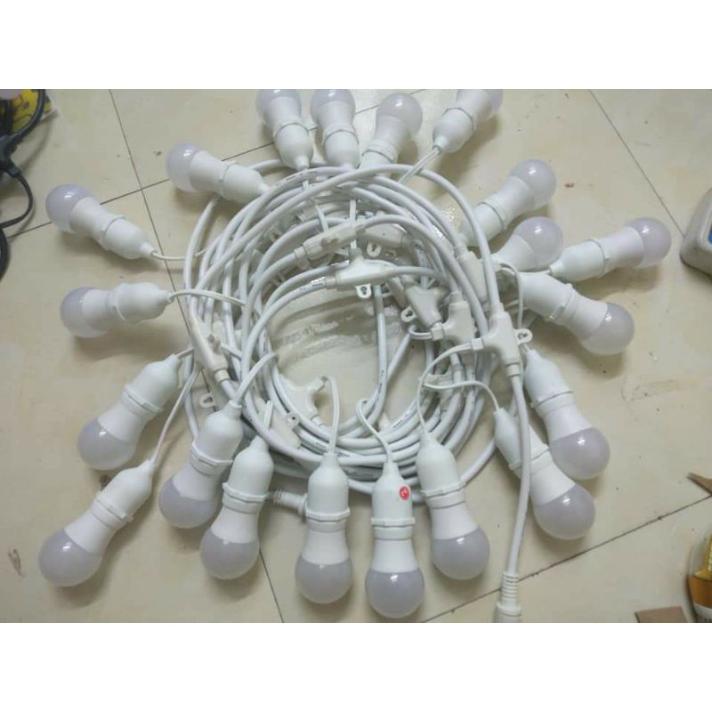Dây treo trang trí ngoài trời chống nước 10m 20 bóng