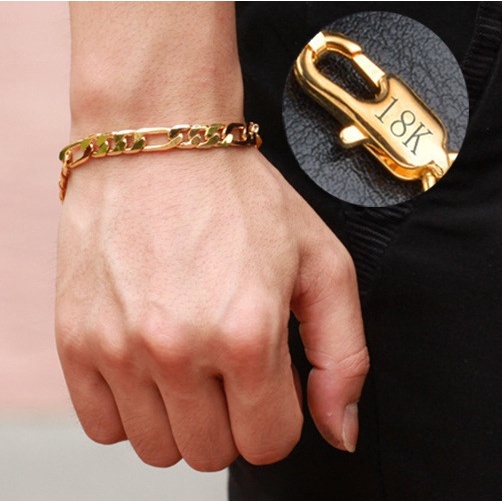 Vòng Tay Xương Rắn Mạ Vàng 18K 10MM Sang Trọng Thời Trang Cho Nam