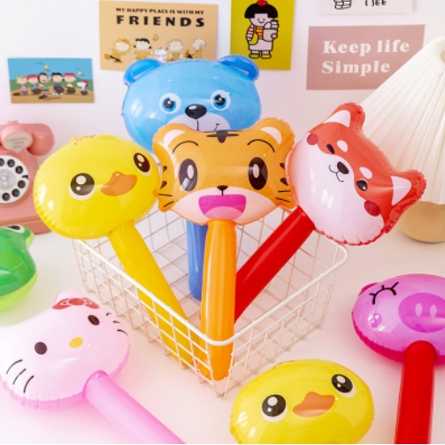 [LOẠI TO] BÓNG PHAO HÌNH CÂY BÚA, BÓNG NHỰA PVC BƠM HƠI HÌNH THÚ DỄ THƯƠNG [ĐỒ CHƠI TRẺ EM]