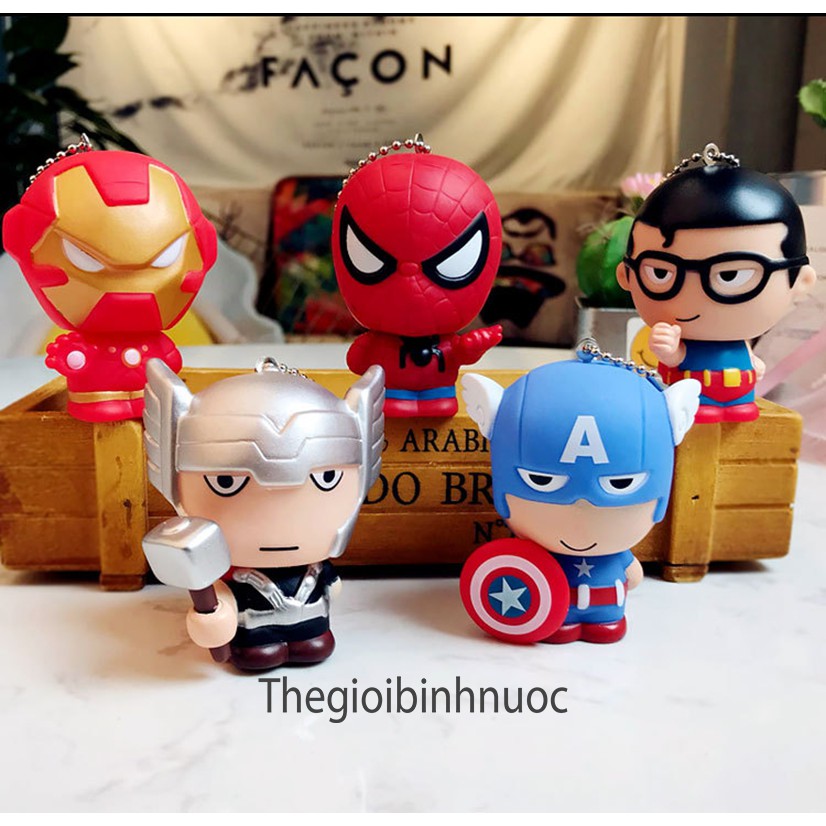 Móc Khóa Túi Xách Captain America Ironman Thor Superman K168