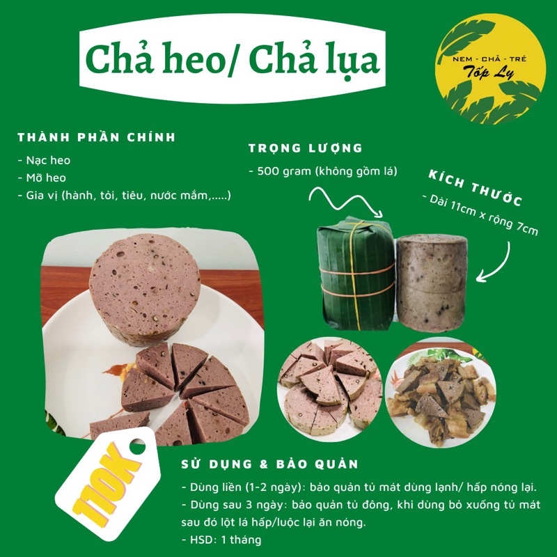 Chả lụa (chả heo) 0,5kg [chỉ giao HCM]