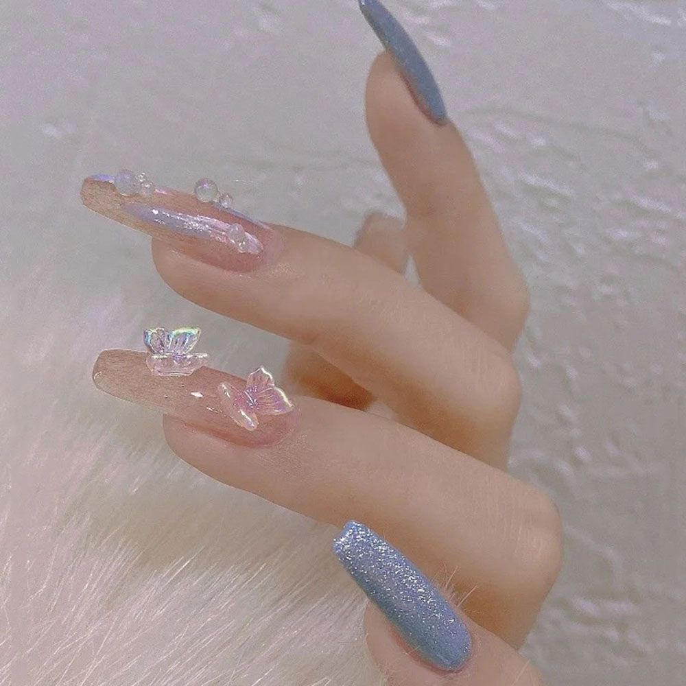 [Hàng mới về] Phụ Kiện Trang Trí Móng Tay Hình Bướm Nhiều Màu Bằng Nhựa Resin Thời Trang Diy