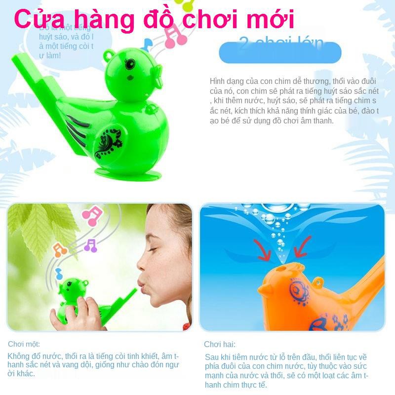 Đồ chơi huýt sáo trẻ em, còi chim nước, xếp hình, thêm nước tạo tiếng chim, nhạc cụ