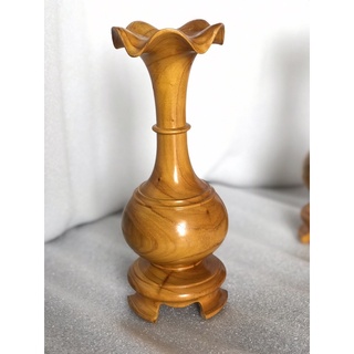 Lục bình gỗ lọ hoa gỗ đẹp gỗ xoan đào một cặp kt 10cm *30cm
