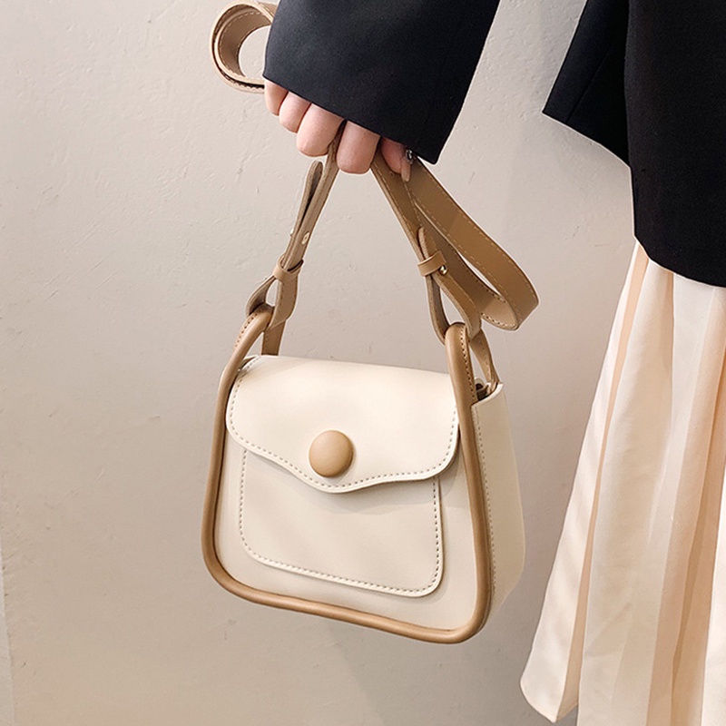 Túi IELGY đeo chéo thời trang hình vuông nhỏ màu sắc tương phản dễ phối đồ cho nữ