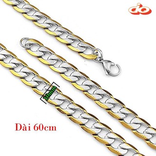 Dây chuyền inox nam kiểu lặc 10ly mạ vàng