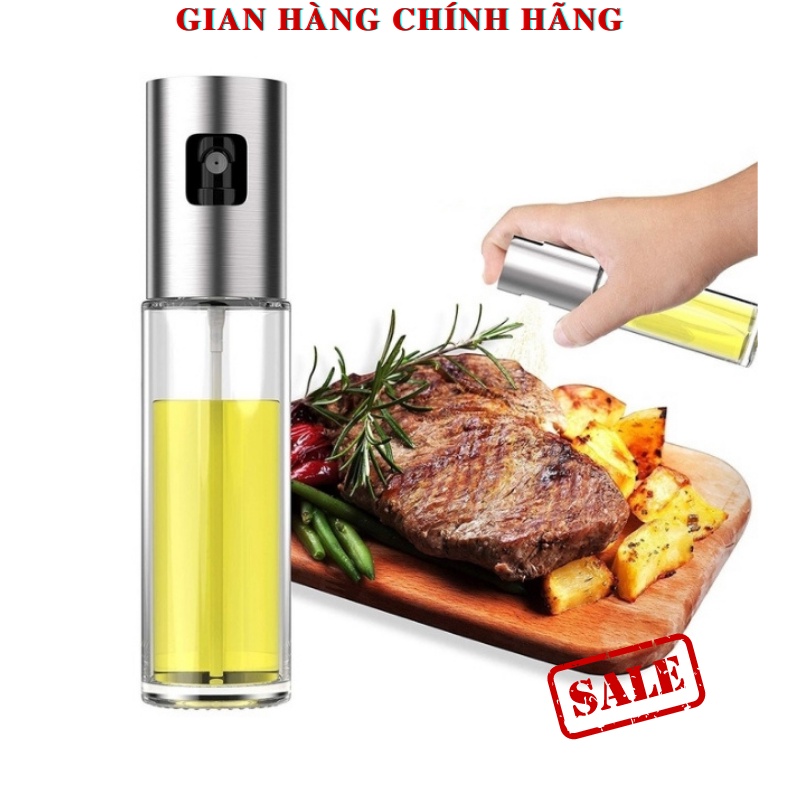 Bình Xịt Dầu Ô Liu - Bình Xịt Dầu Cầm Tay Để Nấu Ăn - BBQ, Salad, Nướng, Rang, Nướng, Chiên, Chai Thủy Tinh BH 12 tháng