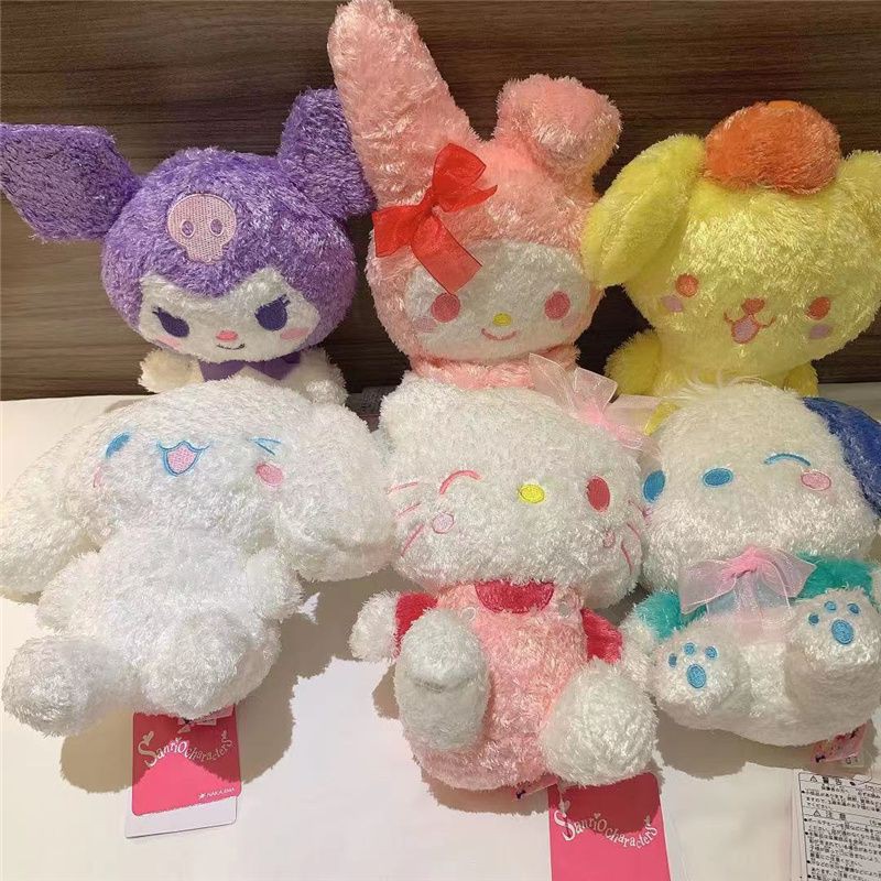 Kuromi My Melody Plush Keychain Soft Mini Stuffed Doll Handbag Backpack Pendant