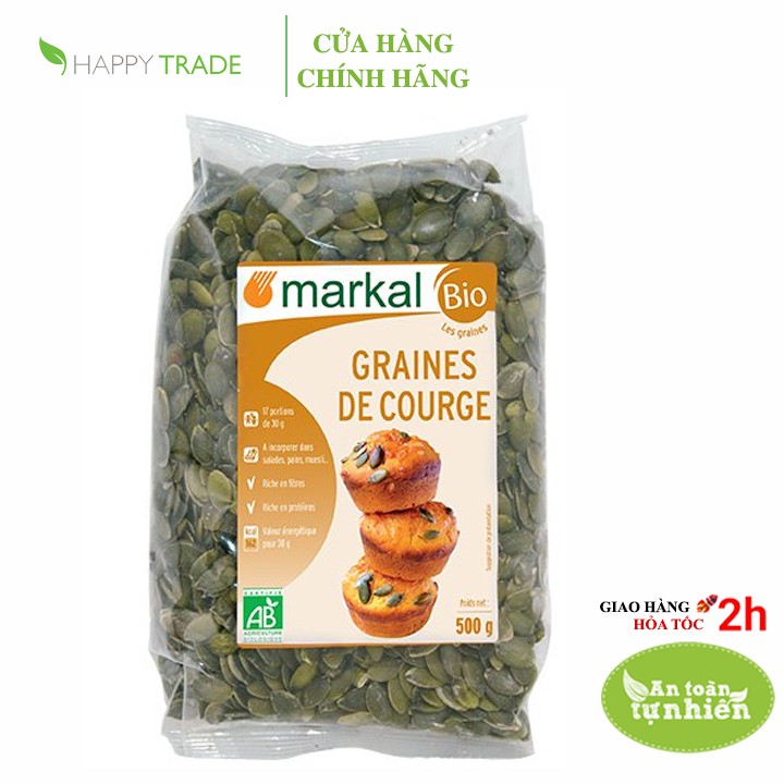 Hạt bí hữu cơ đã tách vỏ Markal 500g