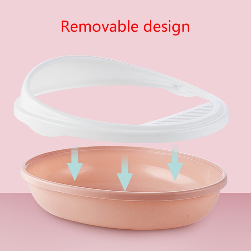 Hộp Cát Vệ Sinh Bằng PP Bền Bỉ Có Thể Tháo Rời Kèm Muỗng Và Tấm Chắn Cho Mèo Kitty