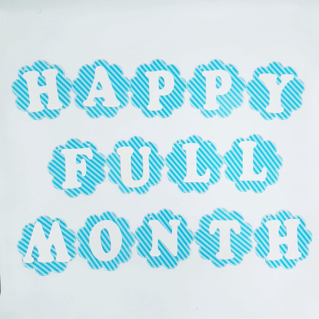 [TẶNG DÂY] Dây cờ HAPPY FULL MONTH trang trí thôi nôi, đầy tháng cho bé trai, bé gái - Trang trí sinh nhật Biboo Decor