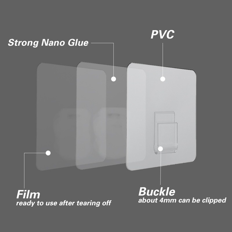 1 Móc Treo Đồ Dán Tường Bằng Nhựa Chống Nước Chống Ẩm Đa Năng