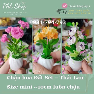 chậu hoa đất sét mini Thái Lan siêu đẹp siêu đáng yêu