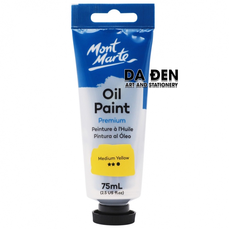 [DA ĐEN] Màu Sơn Dầu Mont Marte Tube 75ml - Medium Yellow