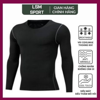 Áo thun thể thao - áo giữ nhiệt nam dài tay co dãn 4 chiều - lsm.sport