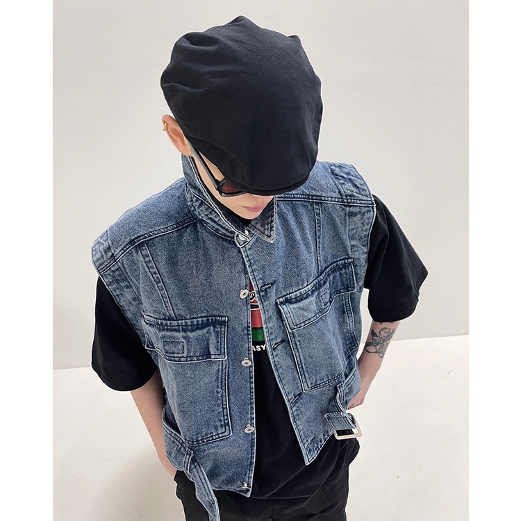 Áo Khoác Denim Mỏng Không Tay Phong Cách Hong Kong Thời Trang Mùa Hè Cho Nam Và Nữ F &amp; X2022