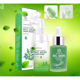 Trọn bộ sản phẩm ric skin - serum ric skin + sữa rửa mặt ricskin - trọn vẹn sắc đẹp