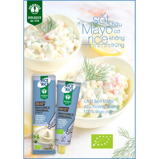 Sốt Mayorice hữu cơ không trứng 145g ProBios Organic Mayorice in Tube