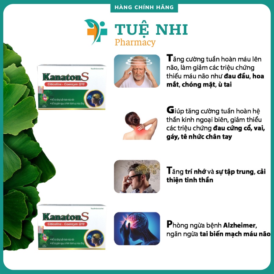 KanatonS hoạt huyết, tăng tuần hoàn máu não, giảm nguy cơ hình thành cục máu đông - NT042